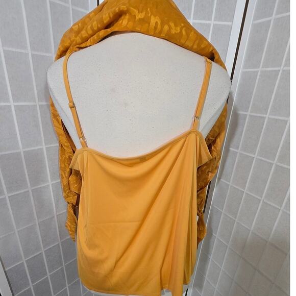 NWT Avenue Mustard Semi Sheer Leopard Jacquard Popover Tunic Plus Size: 26/28 - Picture 6 of 7